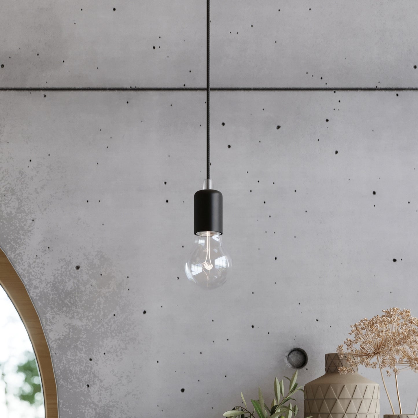 EDISON wandlamp zwart