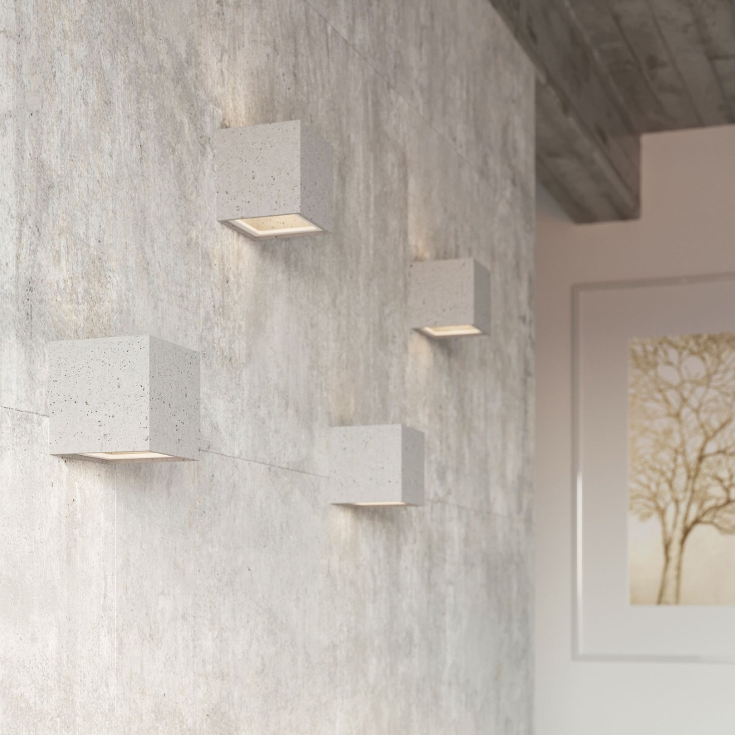 LEO wandlamp beton grijs