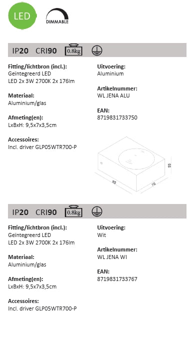 Wandlamp JENA