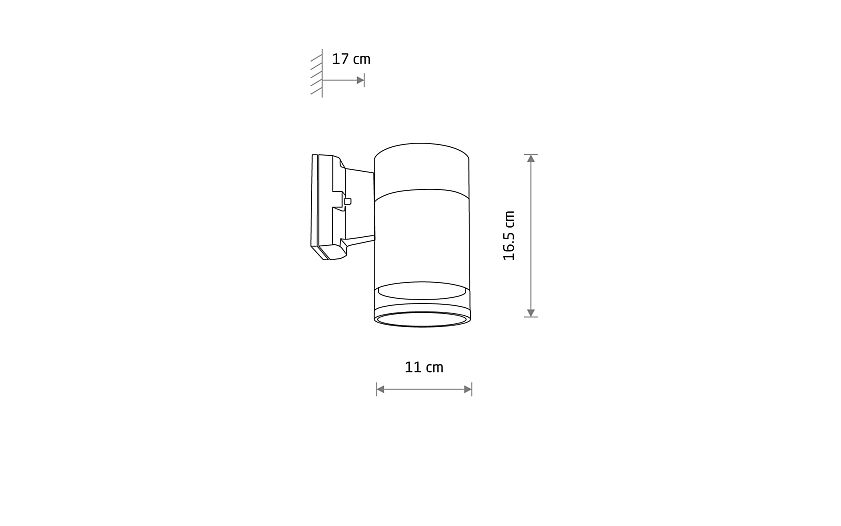 Rockano | E27 buitenwandlamp spot | IP44 grafiet