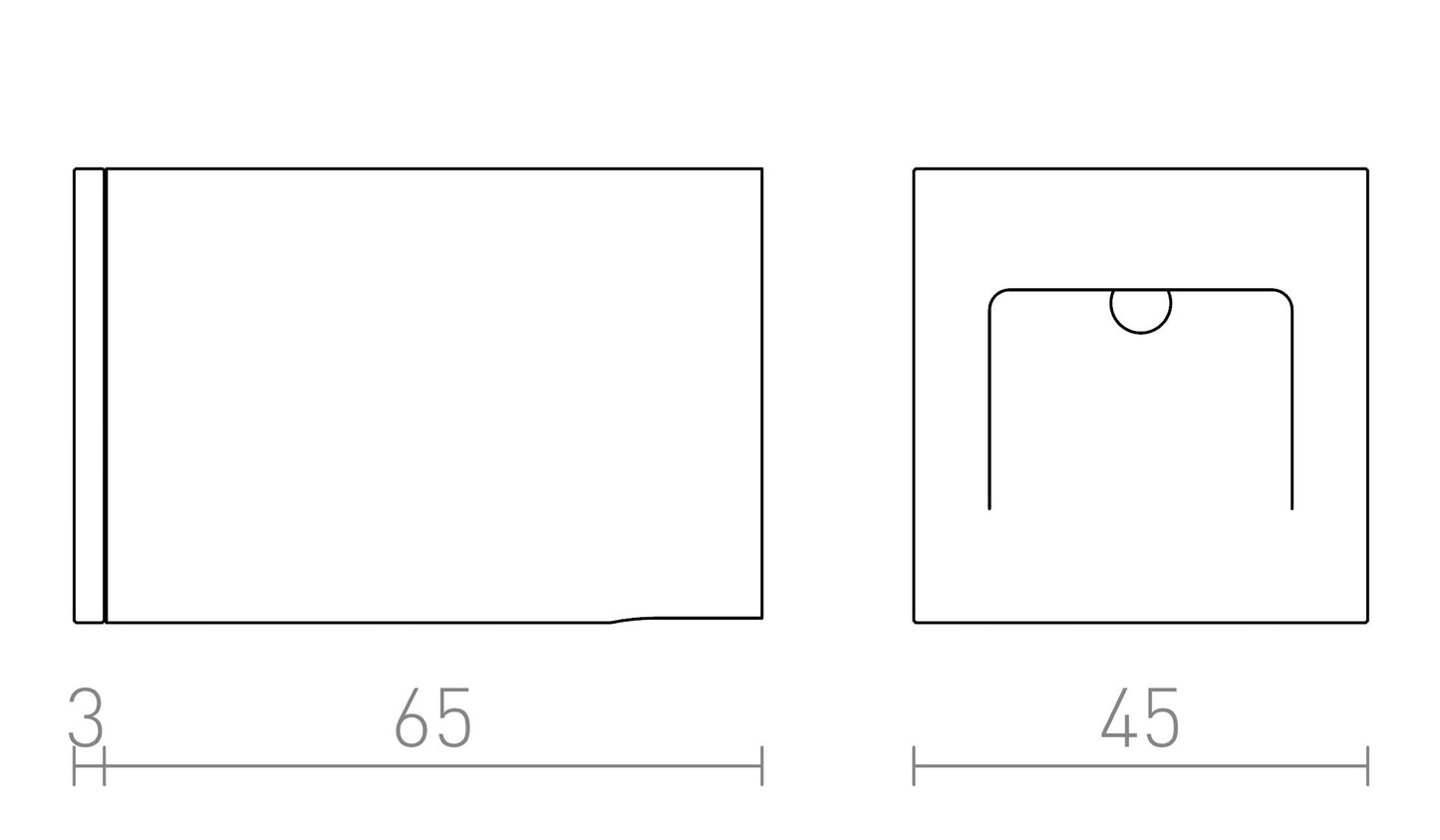 AMARO maattekening inbouwmaat 4 cm