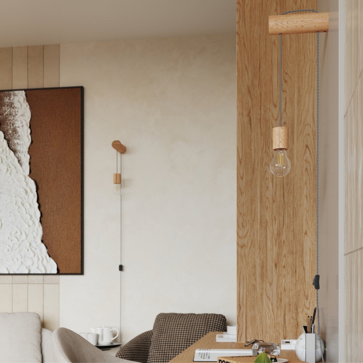 NIMBI houten wandlamp naturel hout