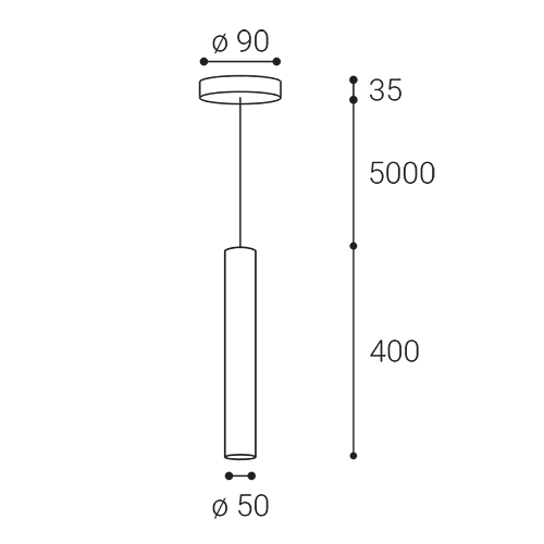 LED2 MIKY 40 Z hanglamp - afmetingen
