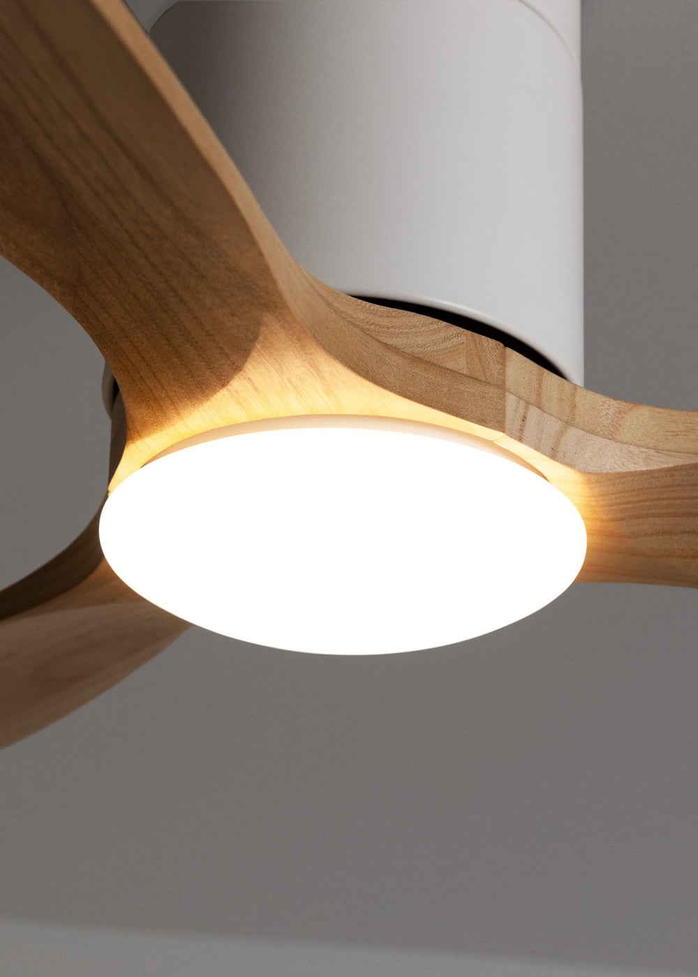 Slimavo plafondventilator wit / licht hout