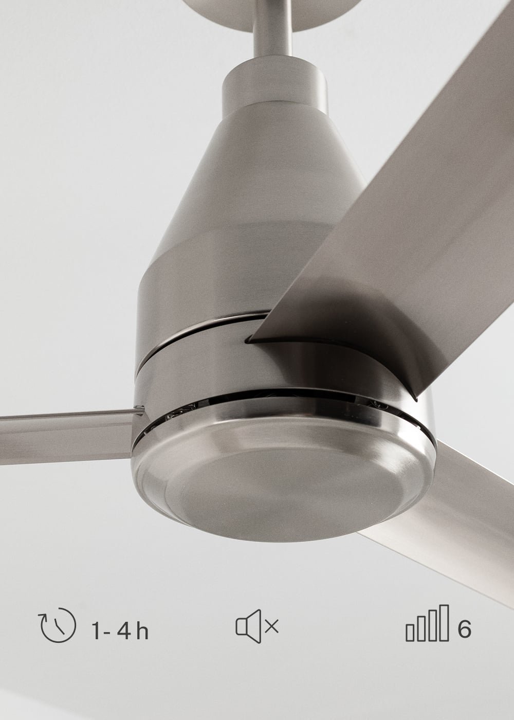 Stelvaro | plafondventilator zonder lamp | DC 40W | Ø132 cm | nikkel