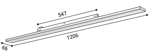 LED2 NEXO 120 3-fase railspot - afmetingen