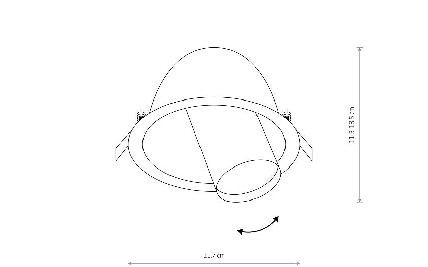 DOT zwart maattekening (zaagmaat 12,9 cm rond)