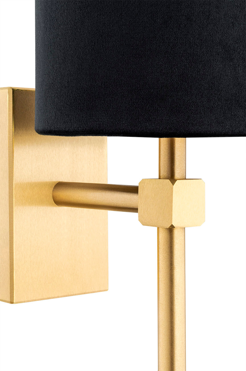 Abruzzo wandlamp Zwart-messing