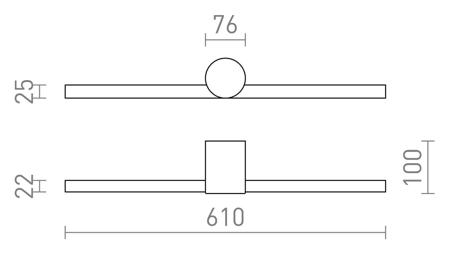 Aureon Panel 60 | LED Wall Light | 61 cm White or Black
