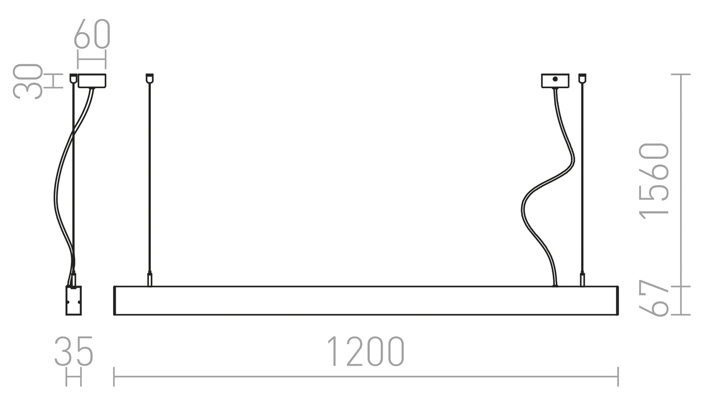 Cylintra Beam 120 – Lámpara Lineal LED Colgante