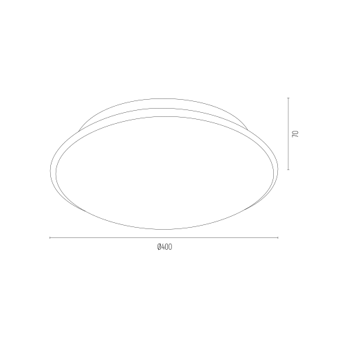 Gin 3-lichts plafondlamp technische tekening met afmetingen