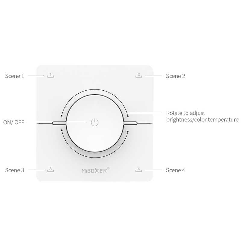 Mi-Light Afstandsbediening Scènebediening CCT Wit (K0)