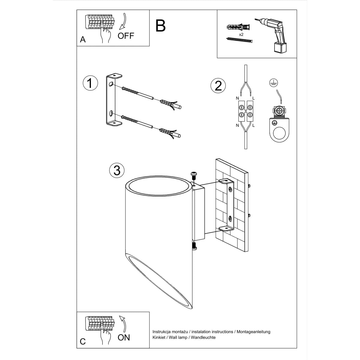 Linea Tube | cilindrische wandlamp | mat zwart