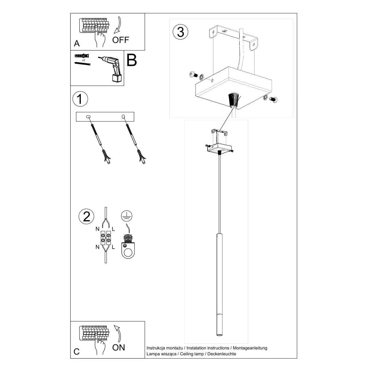 Luma Tube 8 | slim tube pendant lamp | minimalist steel