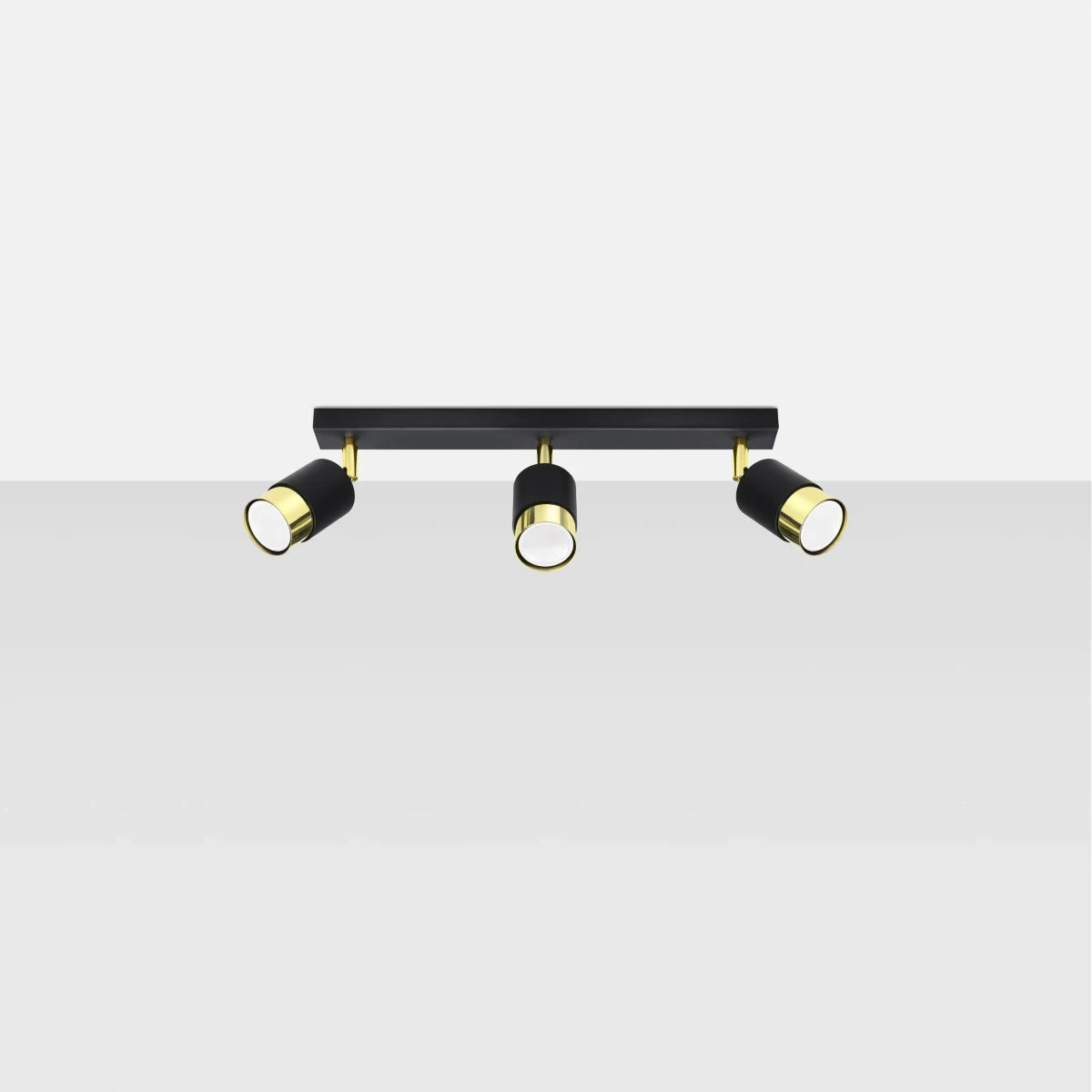 Noir Trio | 3-Light Ceiling Lamp | Matte Black & Gold