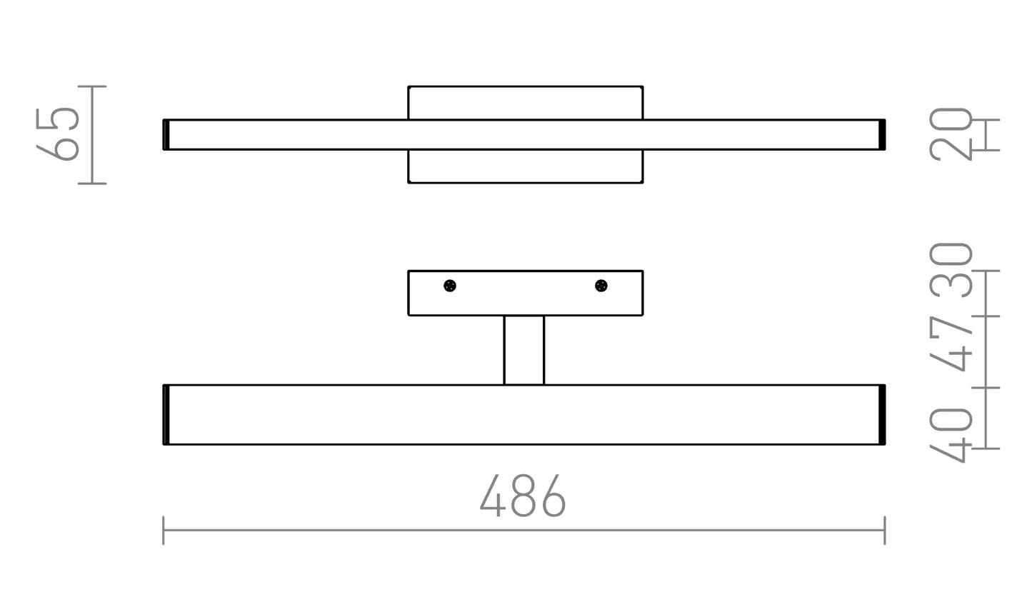 Panelo Long | LED wall light | 49 cm chrome 12 W IP44