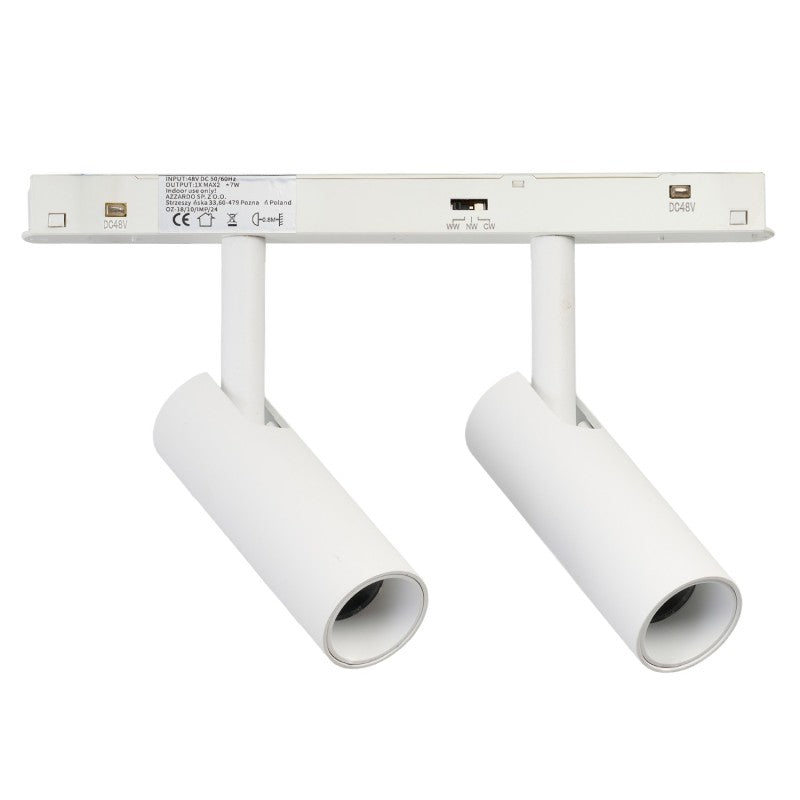 NIKO 2 2LINE 2X7W CCT SWITCH DIMM | Bodové svietidlo na koľajnicu | ALFA Magnetic 48V | biele alebo čierne