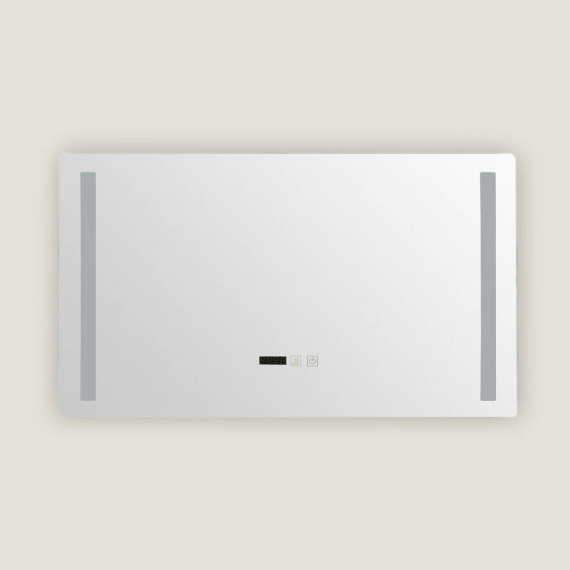 BIMAVO LED badkamerspiegel rechthoek 60x80 cm CCT klok anticondens