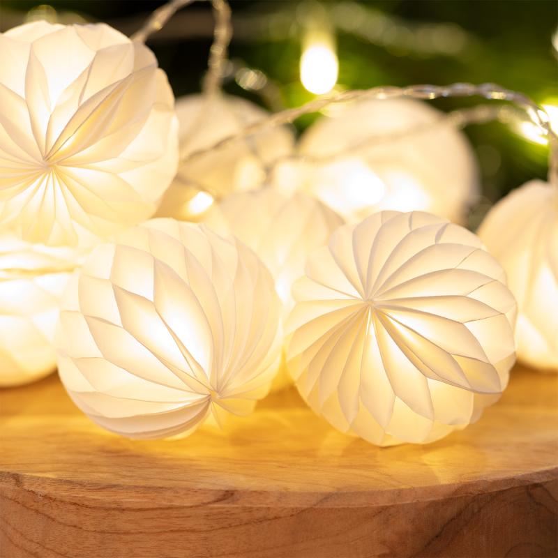 LED светлинна гирлянда с хартиени фенери 2,1 м | 10 LED