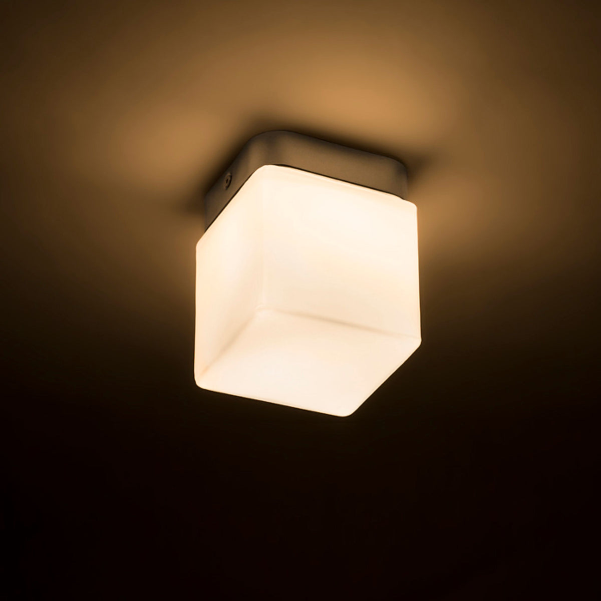 ESICA SQ | plafondlamp badkamer | LED 6W 435lm 3000K | opaalglas vierkant | IP44
