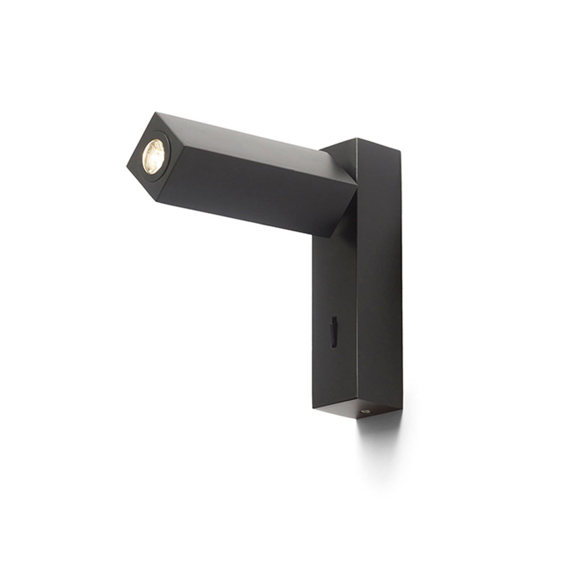 FADO I | geometrische LED wandlamp met richtbare reflector | 3W 4000K | met schakelaar | zwart