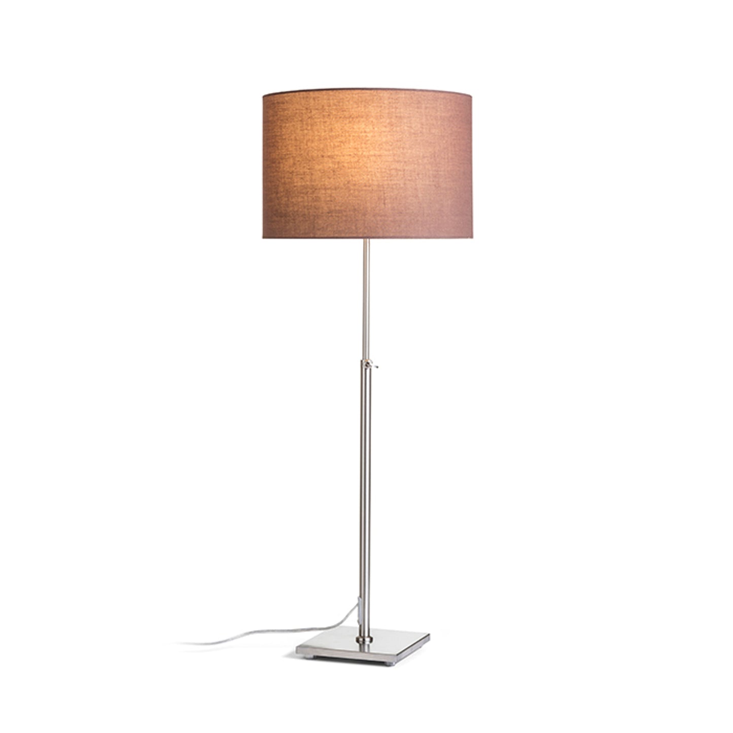 EDIKA | tafellamp met telescopische voet en textielkap | E27 max 15W | 64-80 cm | bruin/nikkel