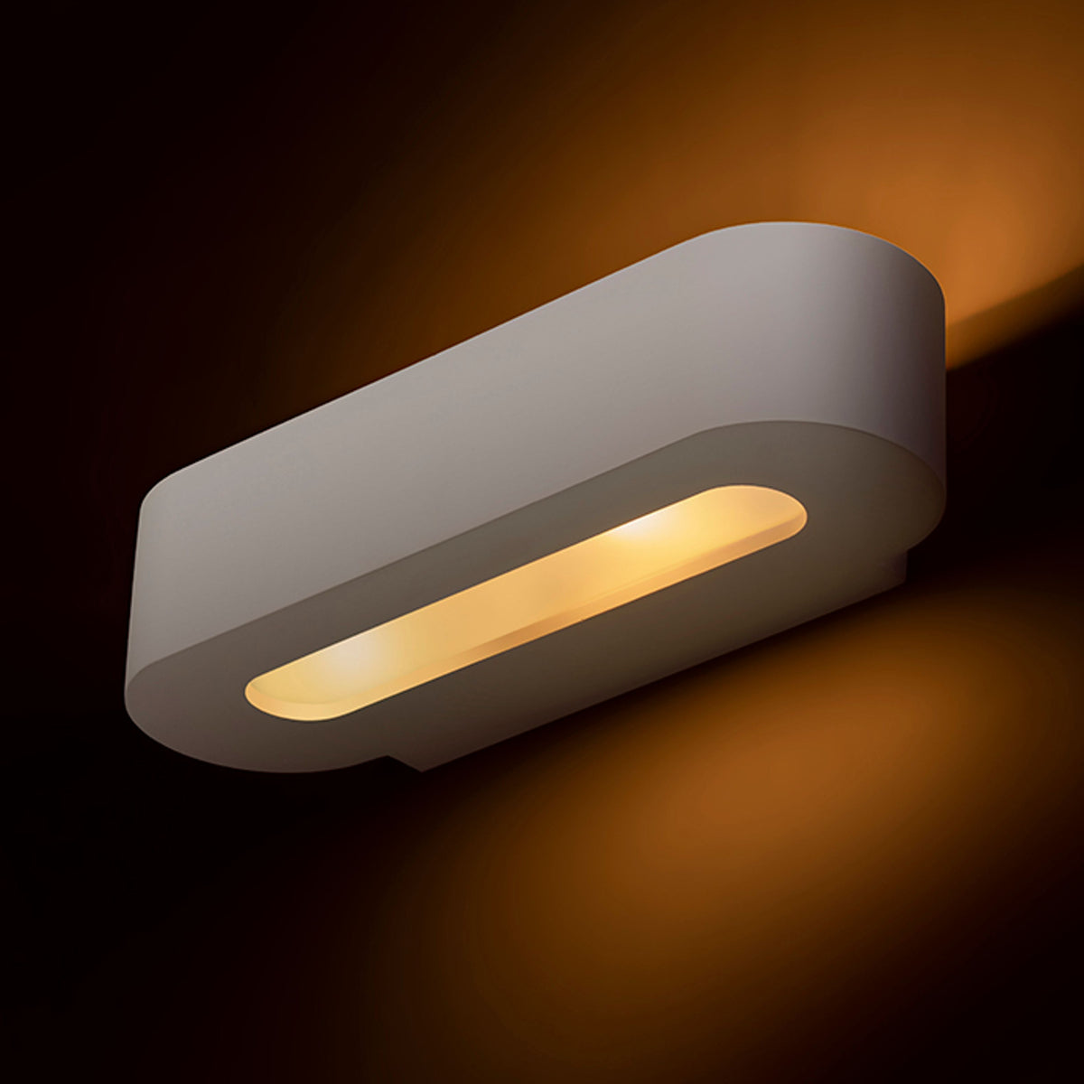 COWLEY | plaster up-and-down wall lamp with satin glass | G9 | paintable | with or without light source