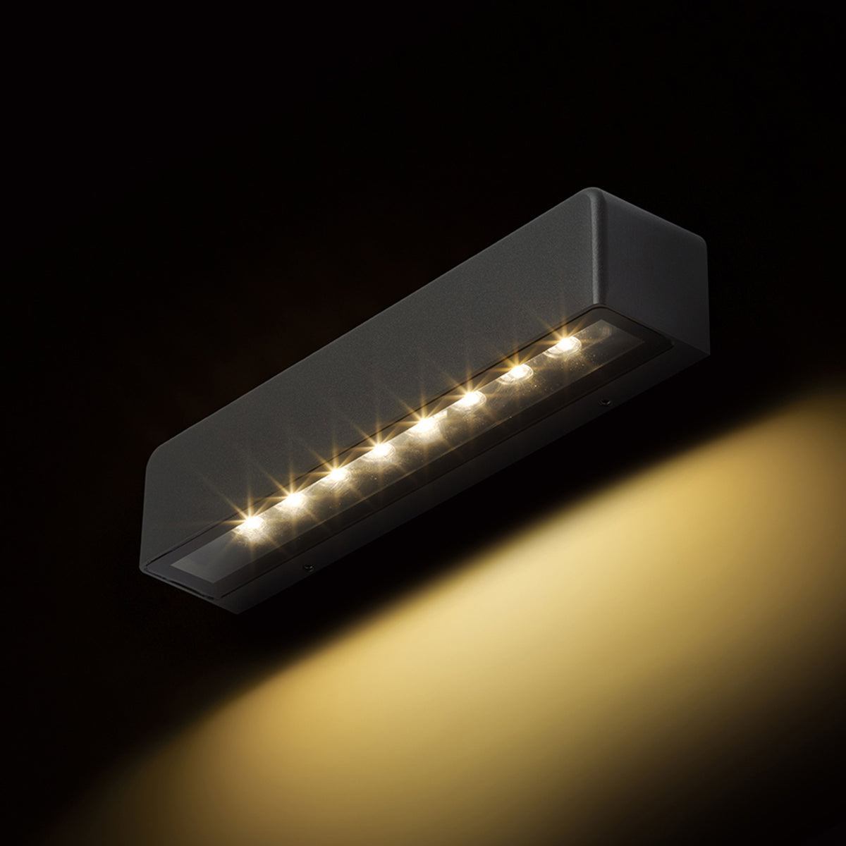 SAMPO | тънка външна стенна лампа 26 cm | LED 9W 650lm 3000K | IP65 | антрацит