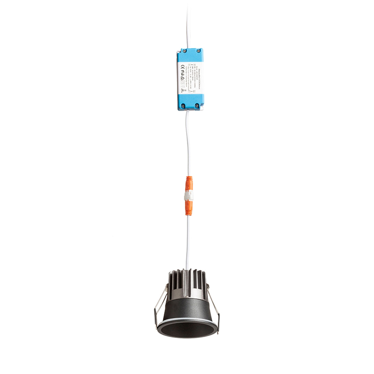OWEN | dim-to-warm inbouwspot | geintegreerde LED 7W 3000K tot 1800K | IP54 zwart