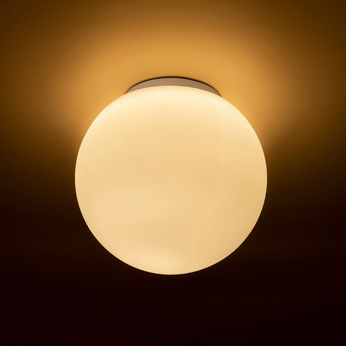 BOLLY 26 | taklampe til bad | E27 | opalglasskule 26 cm på krom | IP44 | med eller uten lyskilde