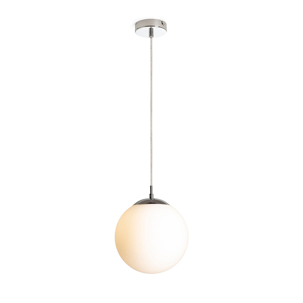LUNA 25 | opaalglazen bol 25 cm | E27 | chroom | met of zonder lichtbron