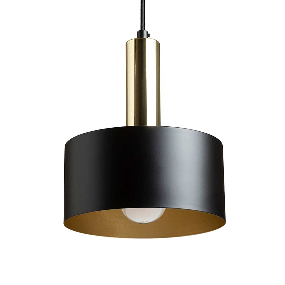 GIULIA 20 | metalen hanglamp 20 cm | E27 | wit of zwart met messing | met of zonder lichtbron