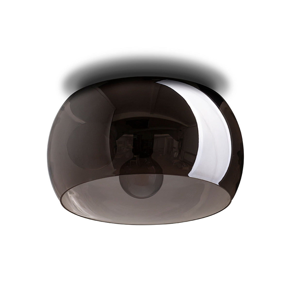 AMANDA plafondlamp | 3x E27 | glazen kap 40 cm op mat zwart | met of zonder lichtbron