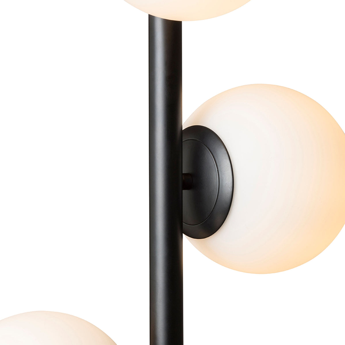 ETHERIA | hanglamp met 3 opaalglazen bollen op staaf | E27 | zwart | met of zonder lichtbron