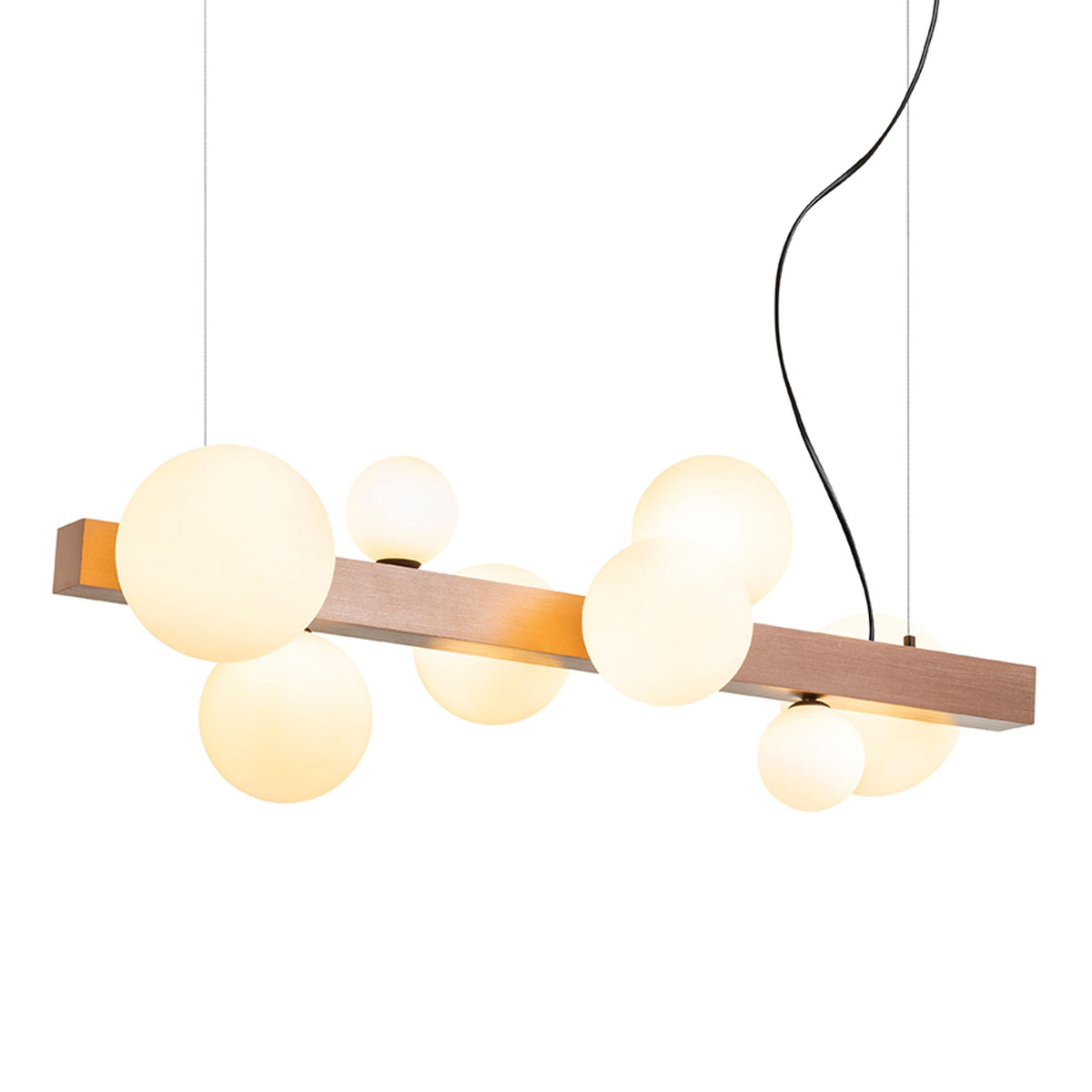 KASSANDRA | designové závěsné svítidlo s 8 skleněnými stínidly | G9 | kartáčovaný bronz | se světelným zdrojem nebo bez něj
