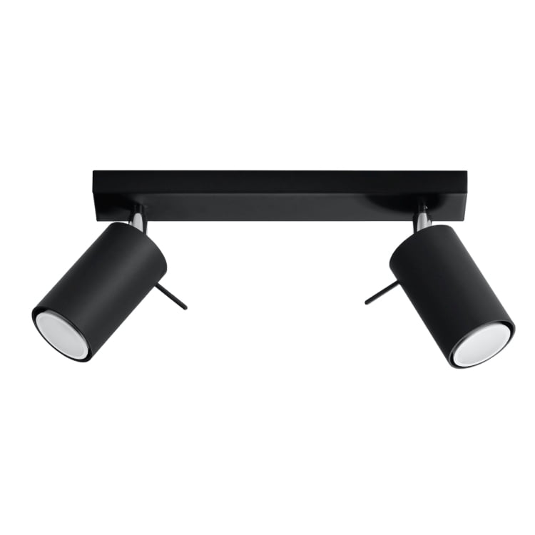 RING 2 | plafondlamp | 2 richtbare spots | GU10 zwart
