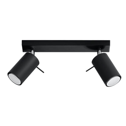RING 2 | plafondlamp | 2 richtbare spots | GU10 zwart
