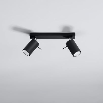 RING 2 | plafondlamp | 2 richtbare spots | GU10 zwart