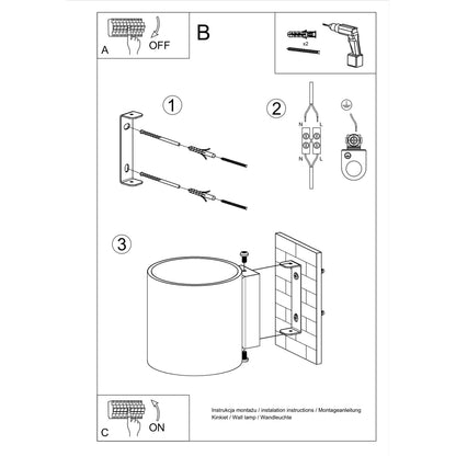 VICI cilindrische wandlamp wit