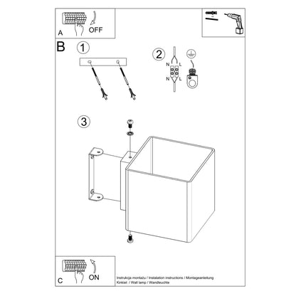 RICO vierkante wandlamp wit
