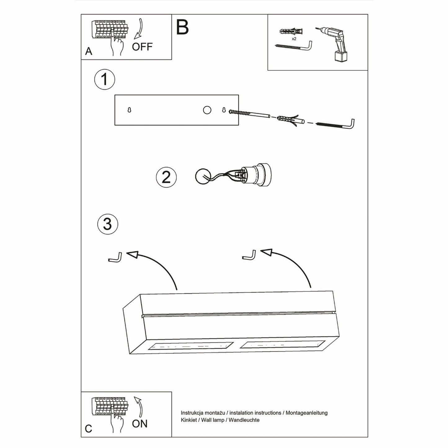 VEGA wandlamp line wit