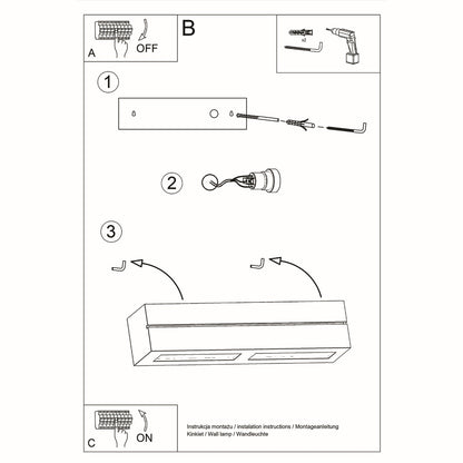 VEGA wandlamp line wit