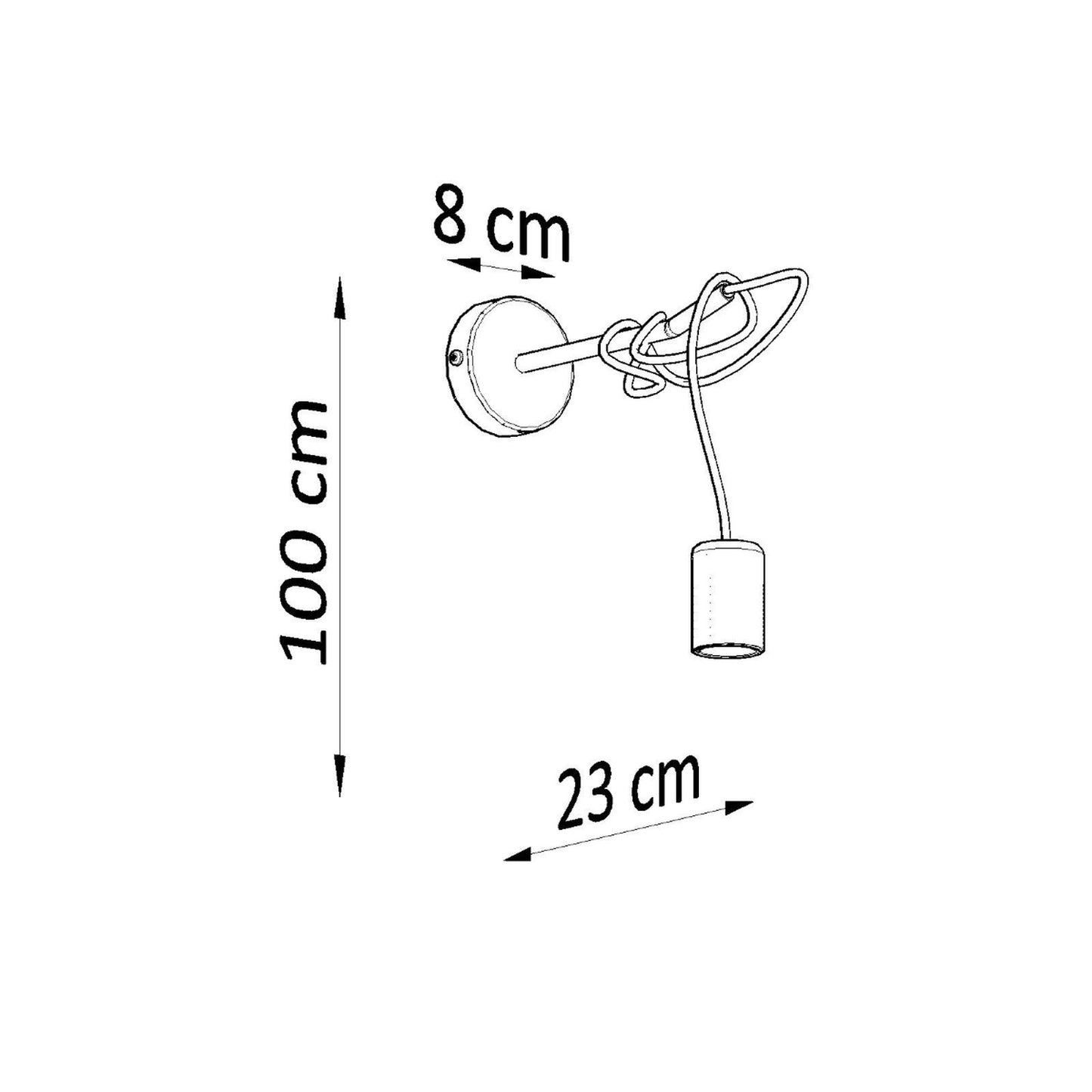 EDISON wandlamp zwart