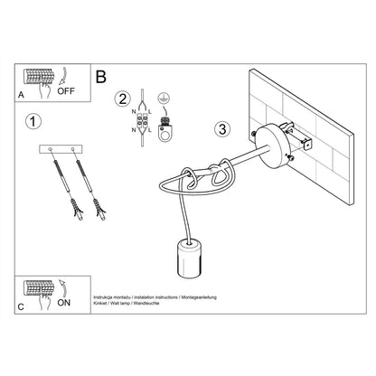 EDISON wandlamp zwart