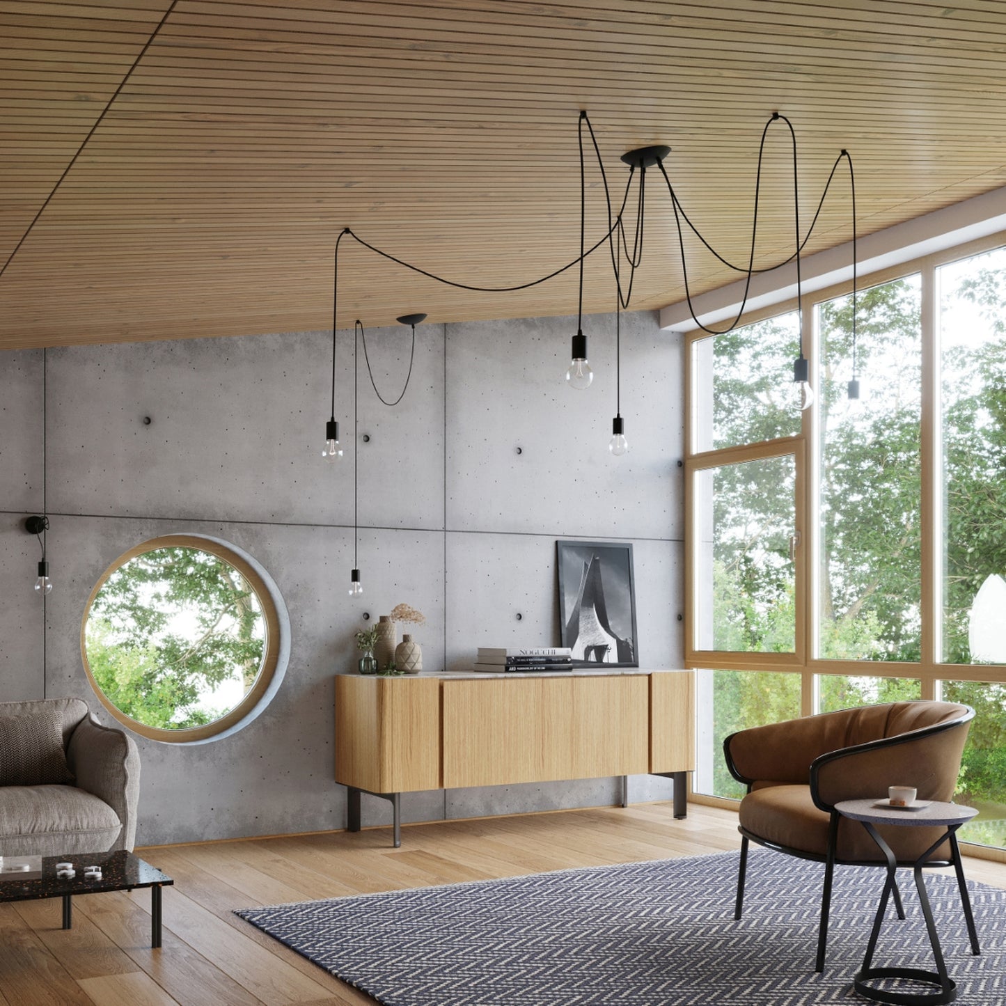 EDISON wandlamp zwart