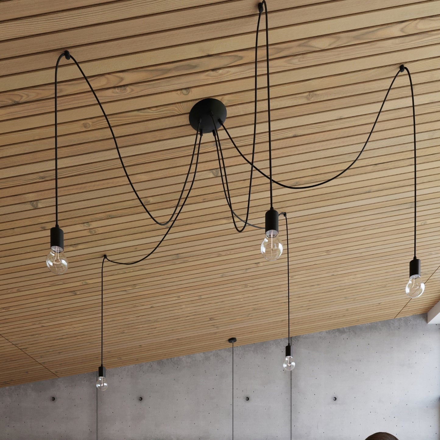 EDISON wandlamp zwart