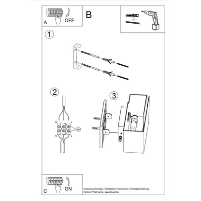 PIEGARE langwerpige wandlamp wit