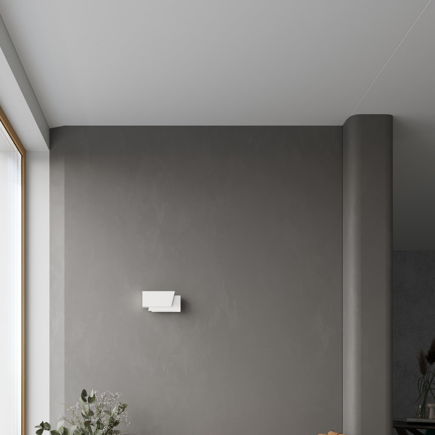 PIEGARE langwerpige wandlamp wit