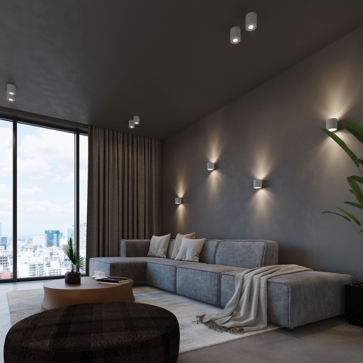 ORBIS wandlamp beton grijs