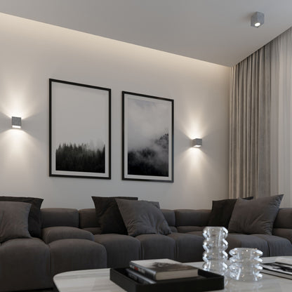 QUAD wandlamp beton grijs